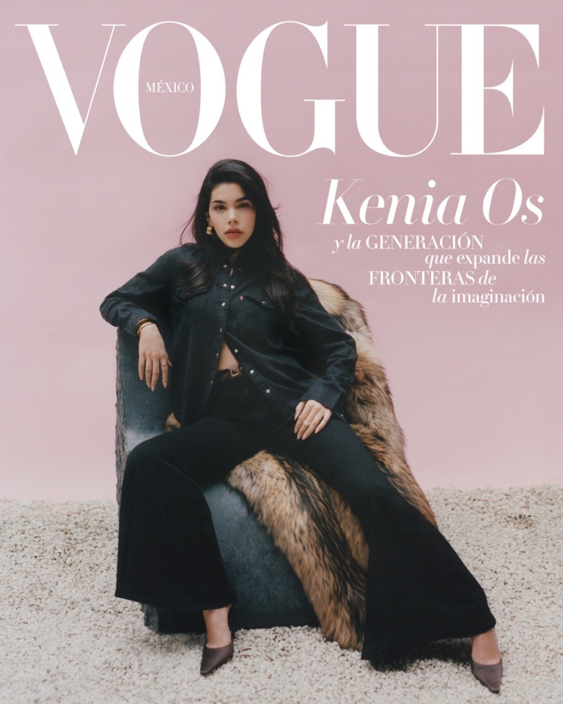Vogue México cover, Kenia Os seated on Celestial 7